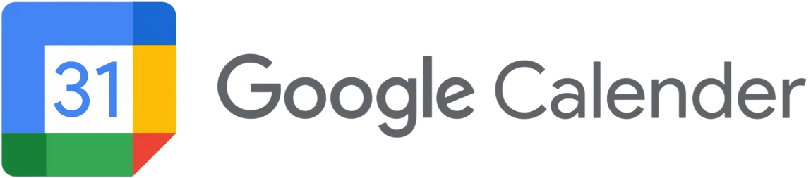 Google Calendar logo with the number 31 and the text 'Google Calendar' next to it.
