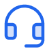 Blue headset with microphone icon.
