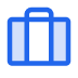 Blue suitcase icon with a handle.